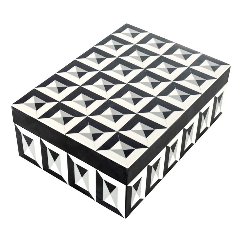 RICHMOND pojemnik na biżuterię LICIA L    biało-czarny