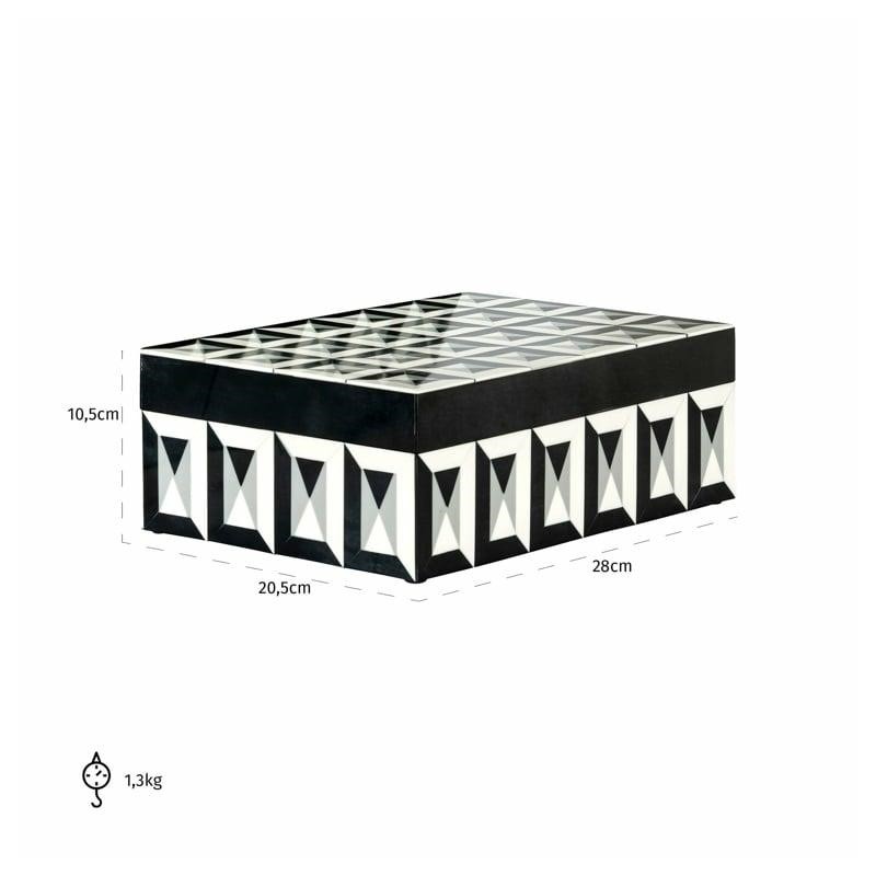 RICHMOND pojemnik na biżuterię LICIA L    biało-czarny