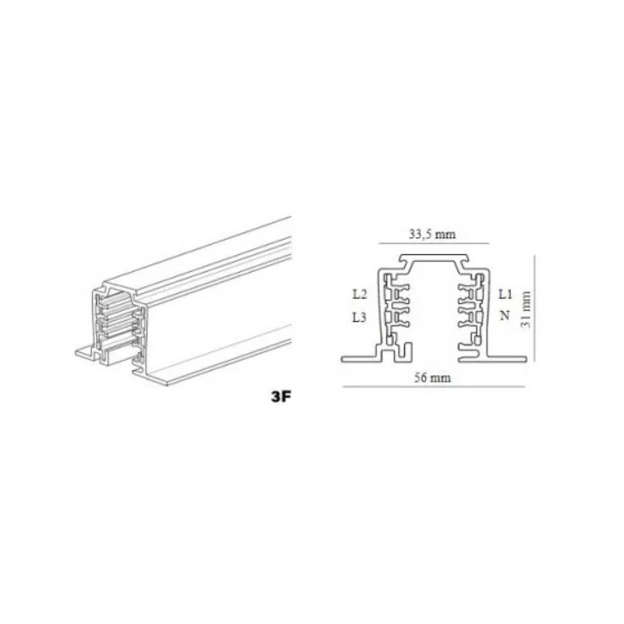 Aqform szynoprzewód trójfazowy wpuszczany 2 m,...