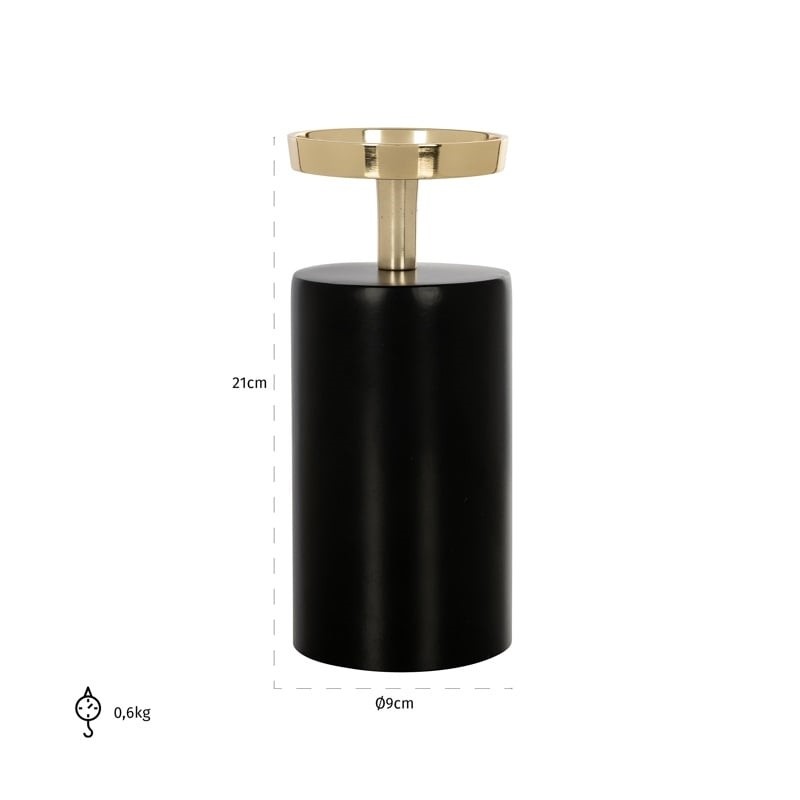 RICHMOND świecznik CAYA S czarno-złoty