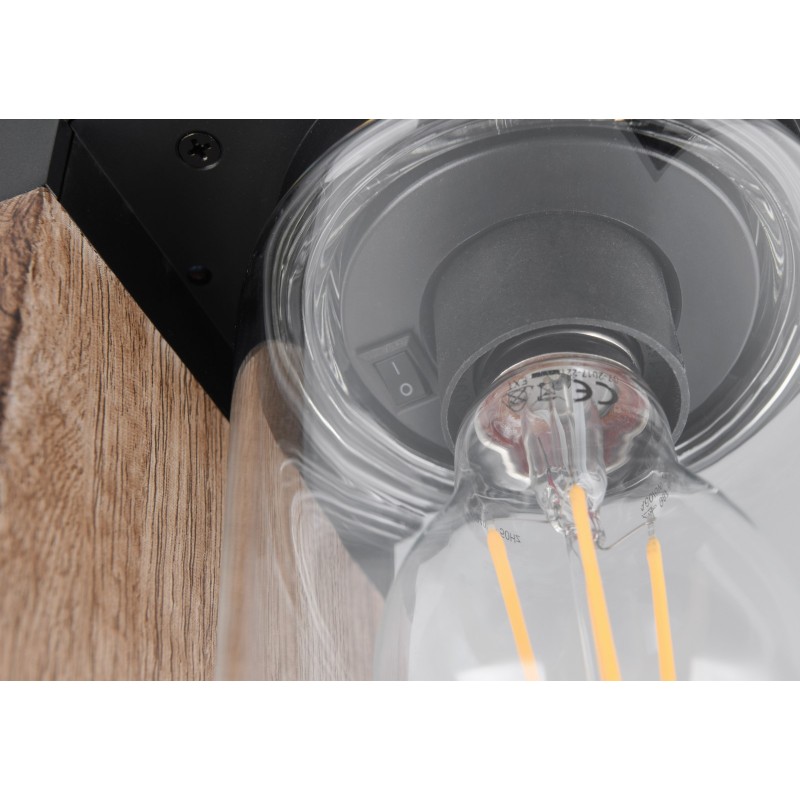 Trio Lampa zewnętrzna ścienna ARDILA - CZUJNIK ZMIERZCHU drewno jasne i ciemne