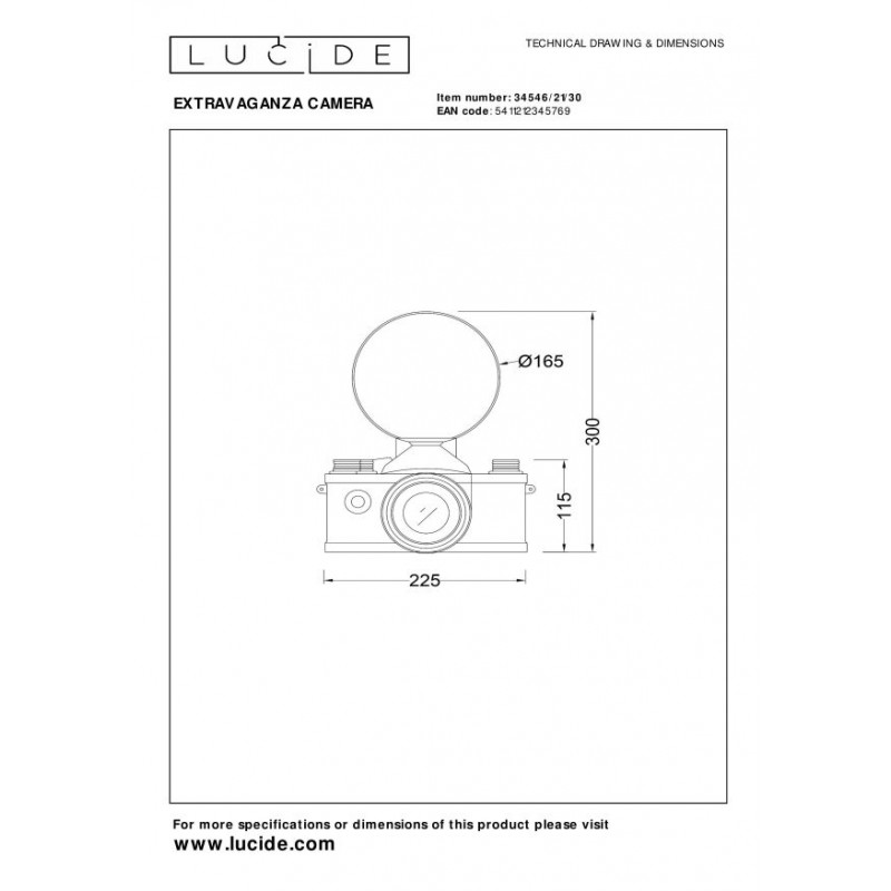 Lucide Lampa stołowa EXTRAVAGANZA CAMERA czarny
