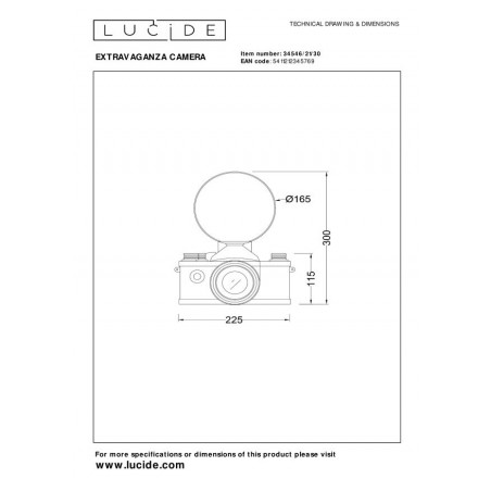 Lucide Lampa stołowa EXTRAVAGANZA CAMERA czarny