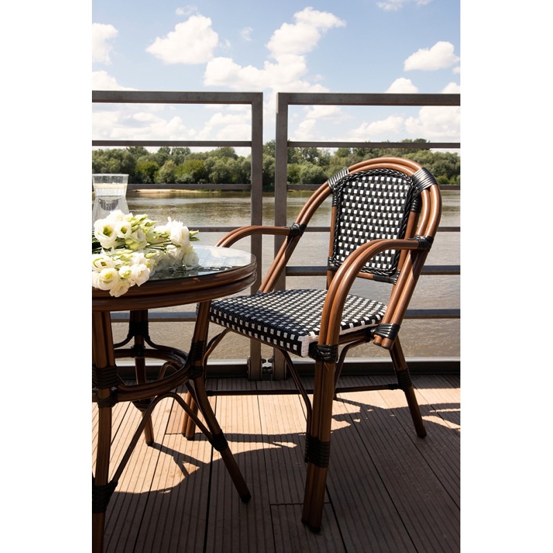 Krzesło CAFE PARIS brązowe rattan