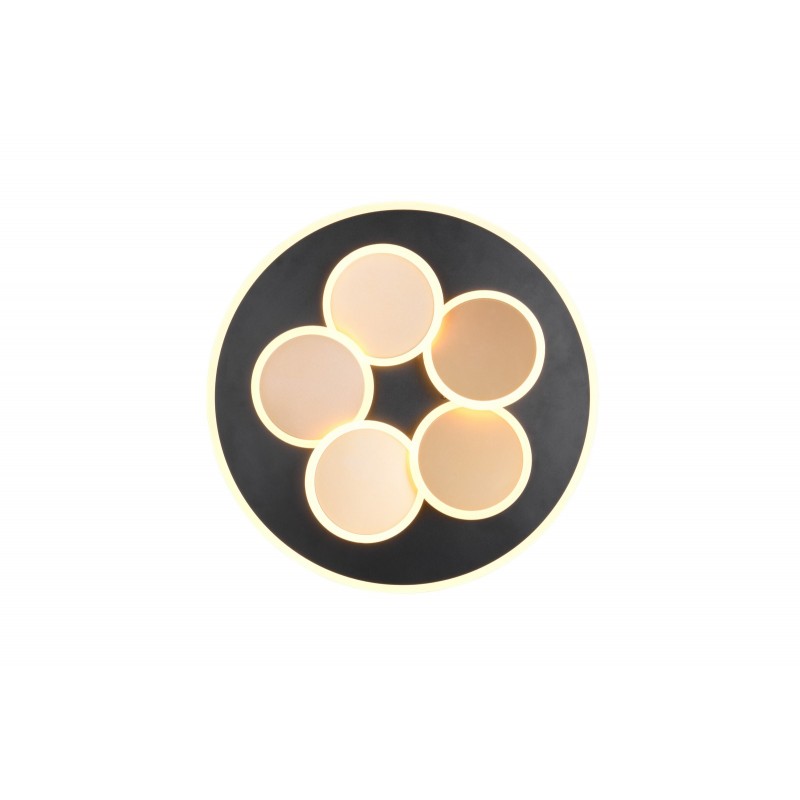 Trio Lampa natynkowa LED MANDALA czarny, złoty i odcienie złota