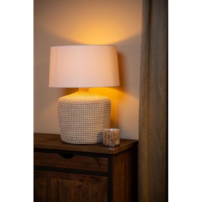 Lucide Lampa stołowa AMBALA 10552/81/73 drewno jasne i ciemne, biały