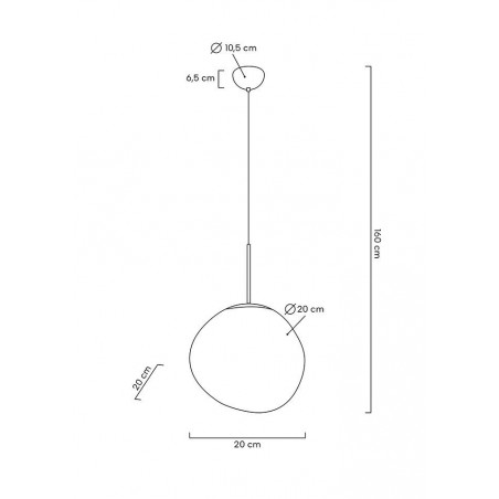 MOOSEE lampa wisząca FUSION 20 miedziana  - akryl