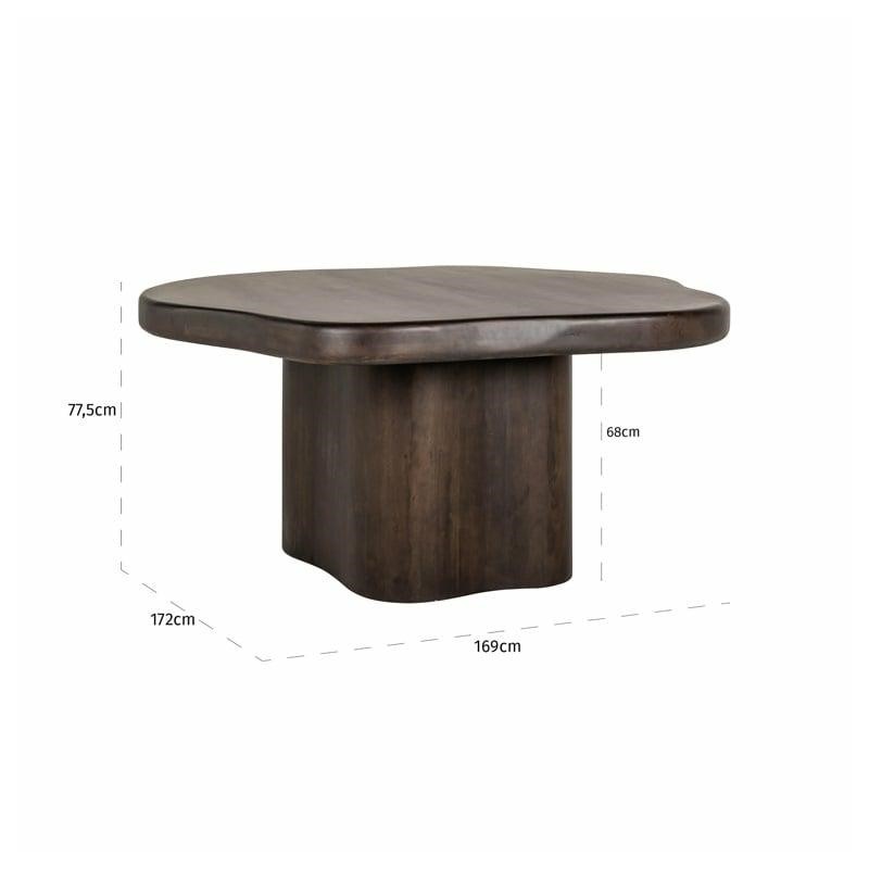 RICHMOND stół jadalniany SHERMAN OGRANIC  152x152 brązowy