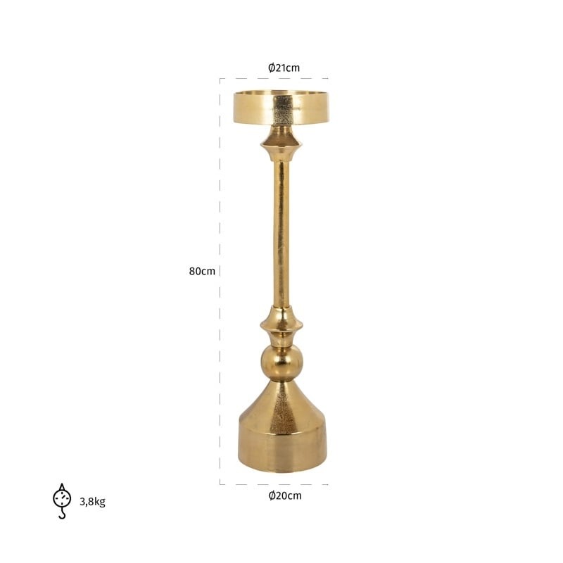 RICHMOND świecznik PRESLEY S złoty