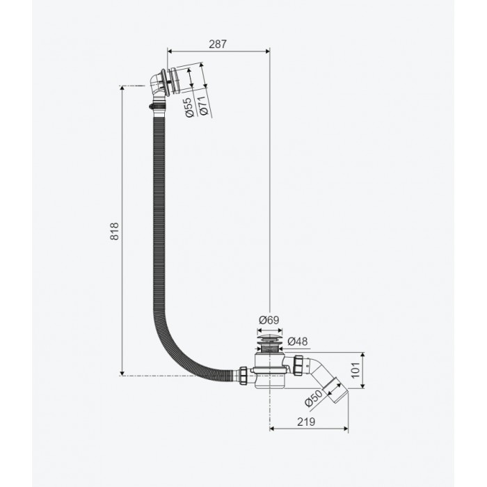 Moli 100 Przelew Wannowy ClickClack Standardowy...
