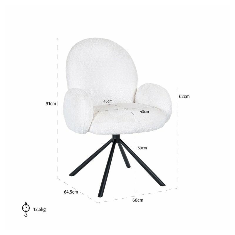 RICHMOND krzesło obrotowe JOLIE białe