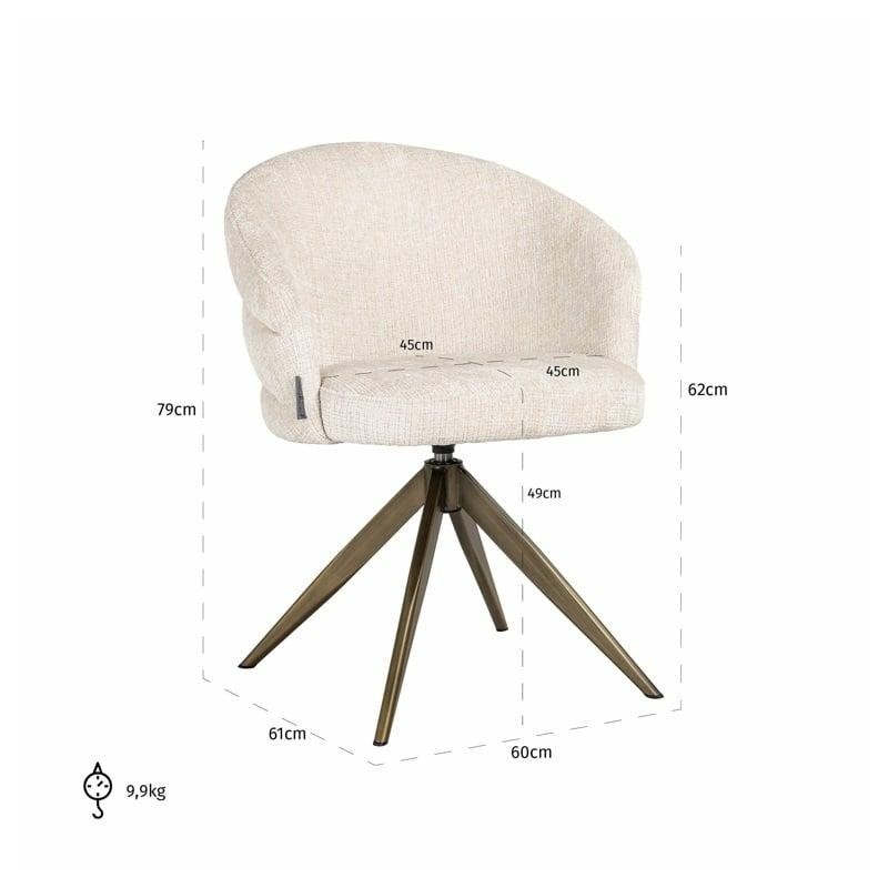 RICHMOND krzesło obrotowe ZENDAYA beżowe