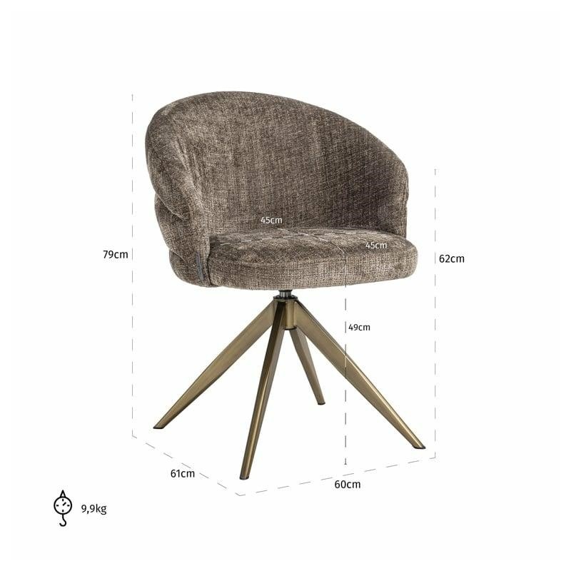 RICHMOND krzesło obrotowe ZENDAYA         brązowe