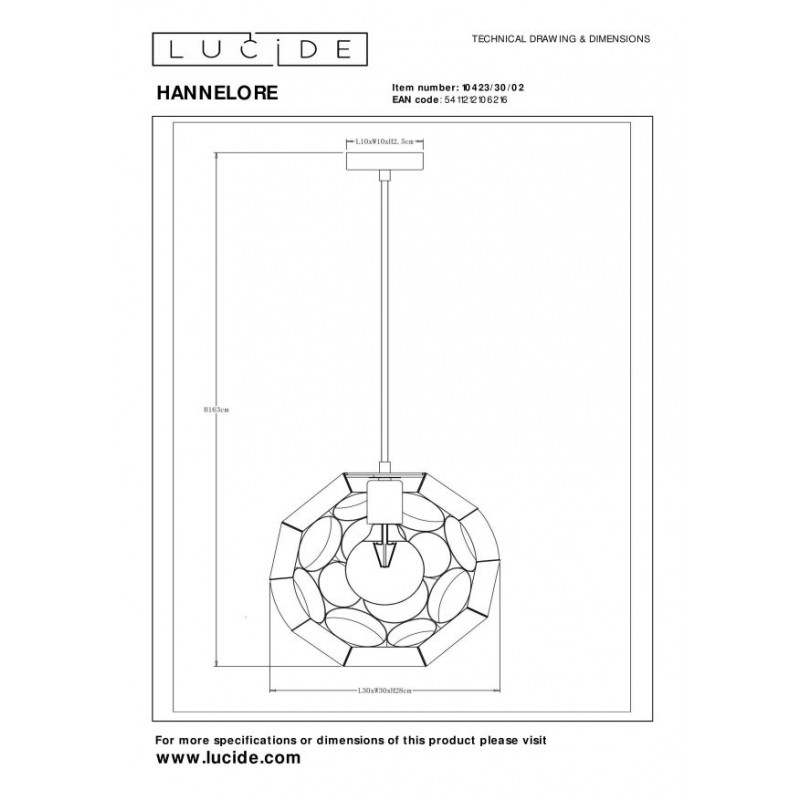 Lucide Lampa wisząca nowoczesna HANNELORE złoty i odcienie złota