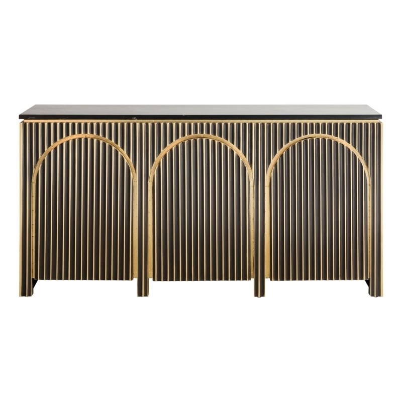 RICHMOND komoda LES ARCS - szczotkowane   złoto, mosiądz, marmur, MDF