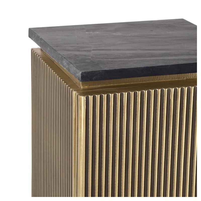 RICHMOND wysoki stolik / szafka           IRONVILLE - marmur, metal, MDF, sklejka brzozowa