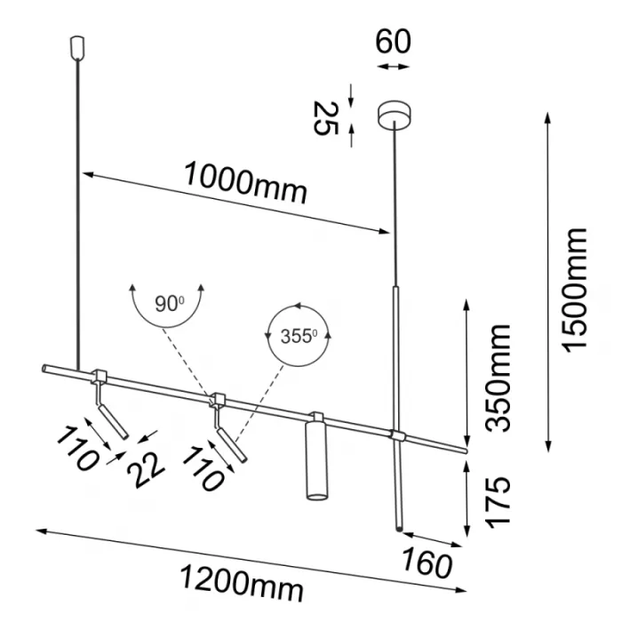 Shilo Lampa Wisząca NAMASU IP20 Czarna 7862
