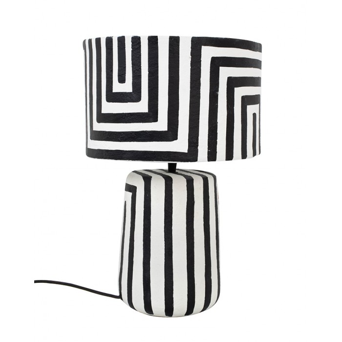 KARE lampa stołowa STRISCE 44 cm          biało-czarna