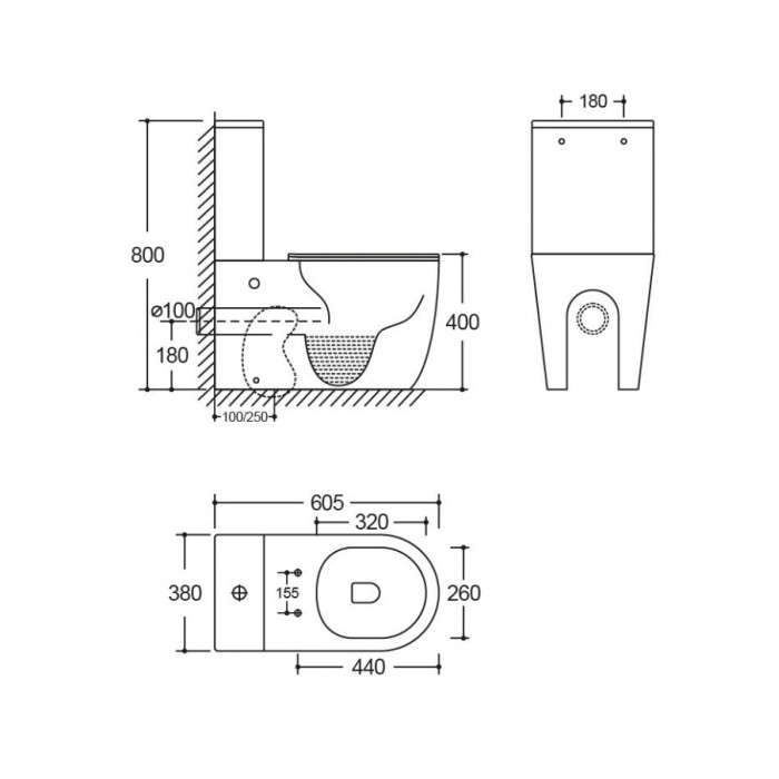 Lavita Nautilius Black WC Kompakt czarny z...