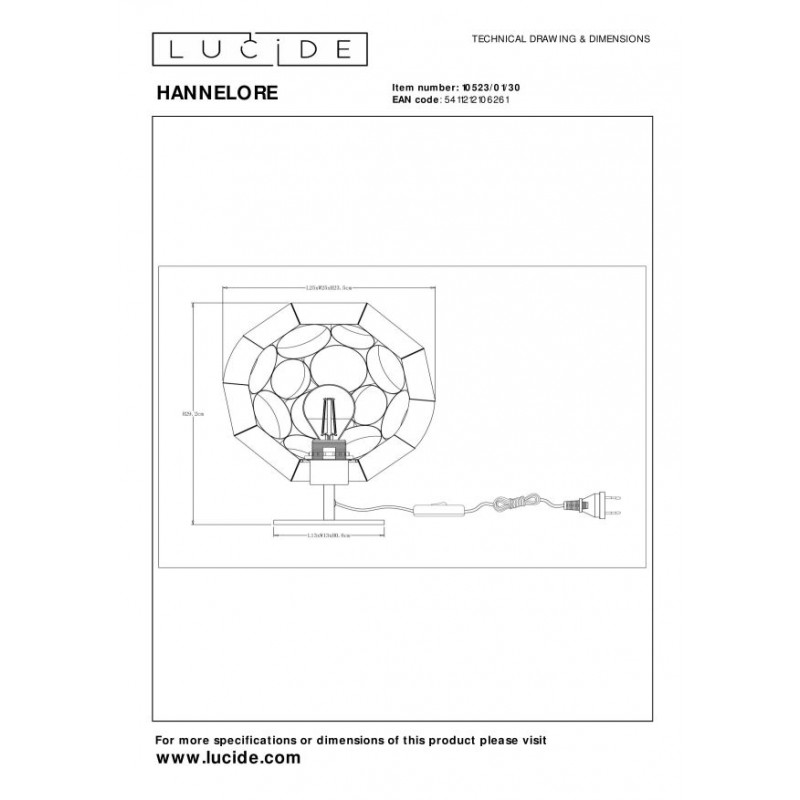 Lucide Lampa stołowa HANNELORE czarny