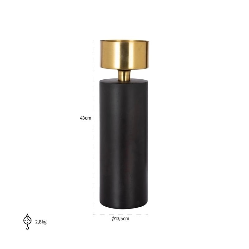 RICHMOND świecznik TESS L czarno-złoty