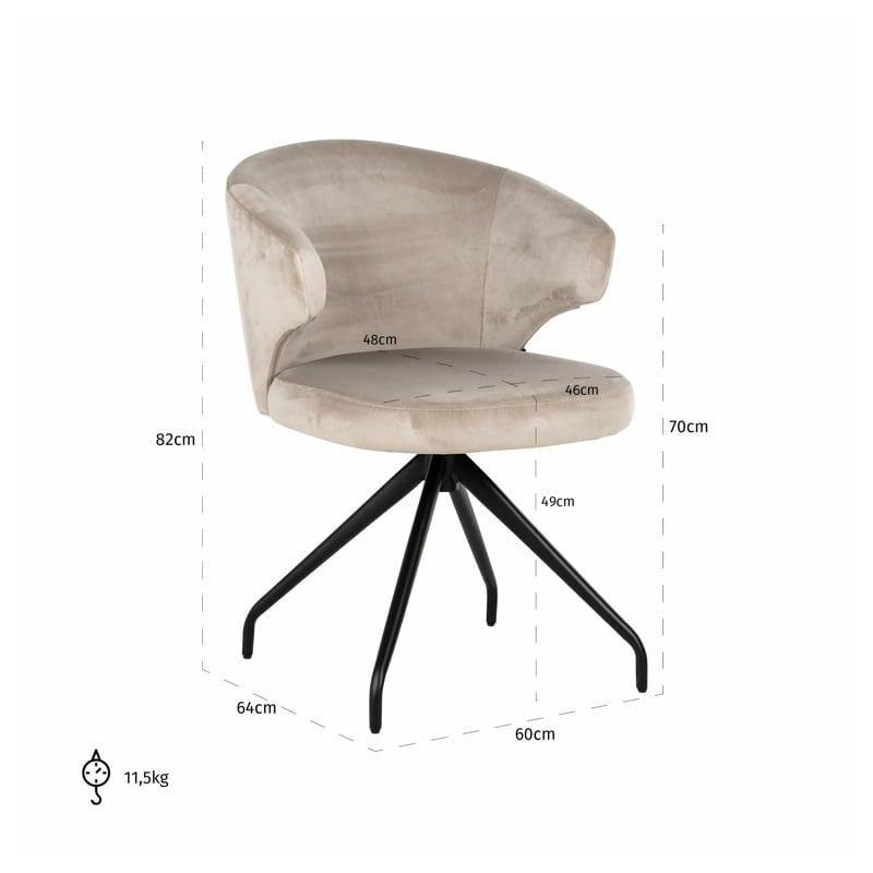 RICHMOND krzesło obrotowe MILLY KHAKI