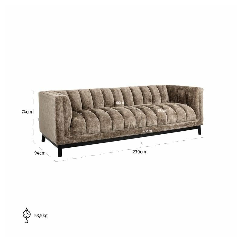 RICHMOND sofa BEAUDY brązowa -            trudnopalna