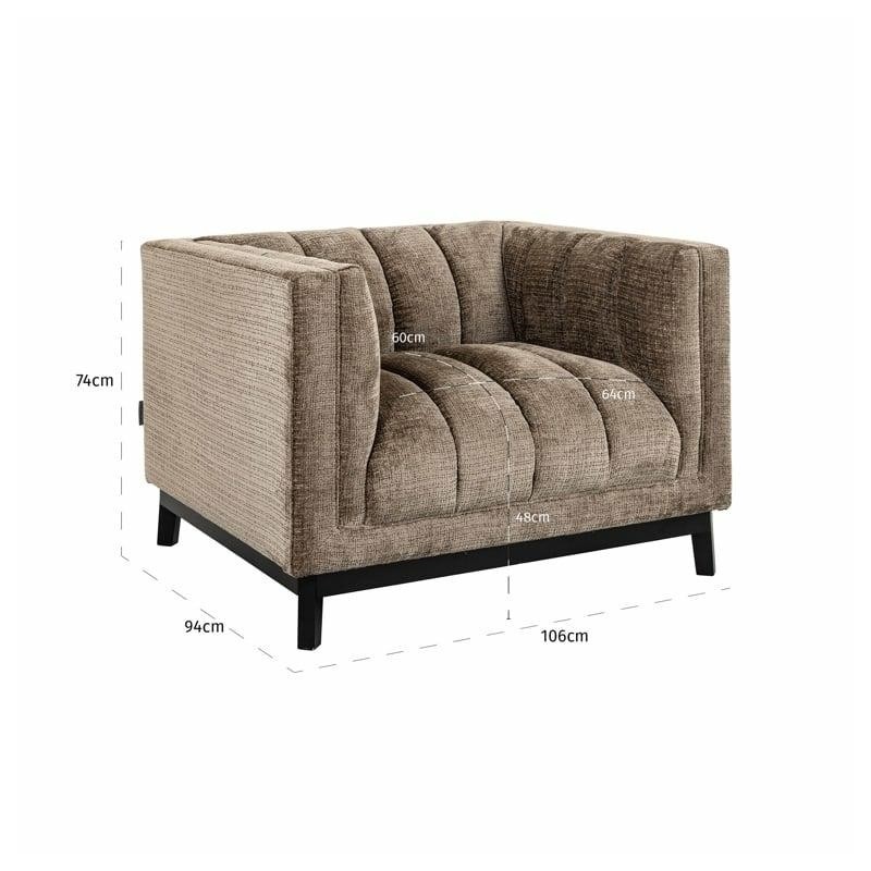 RICHMOND fotel BEAUDY brązowy -           trudnopalny