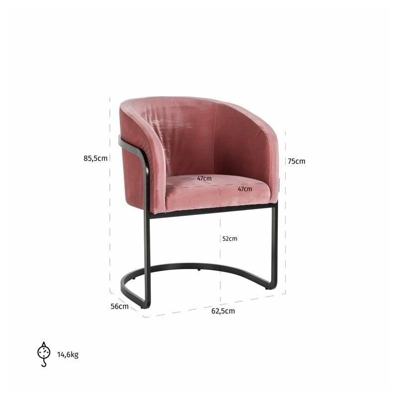 RICHMOND krzesło CHIARA różowe