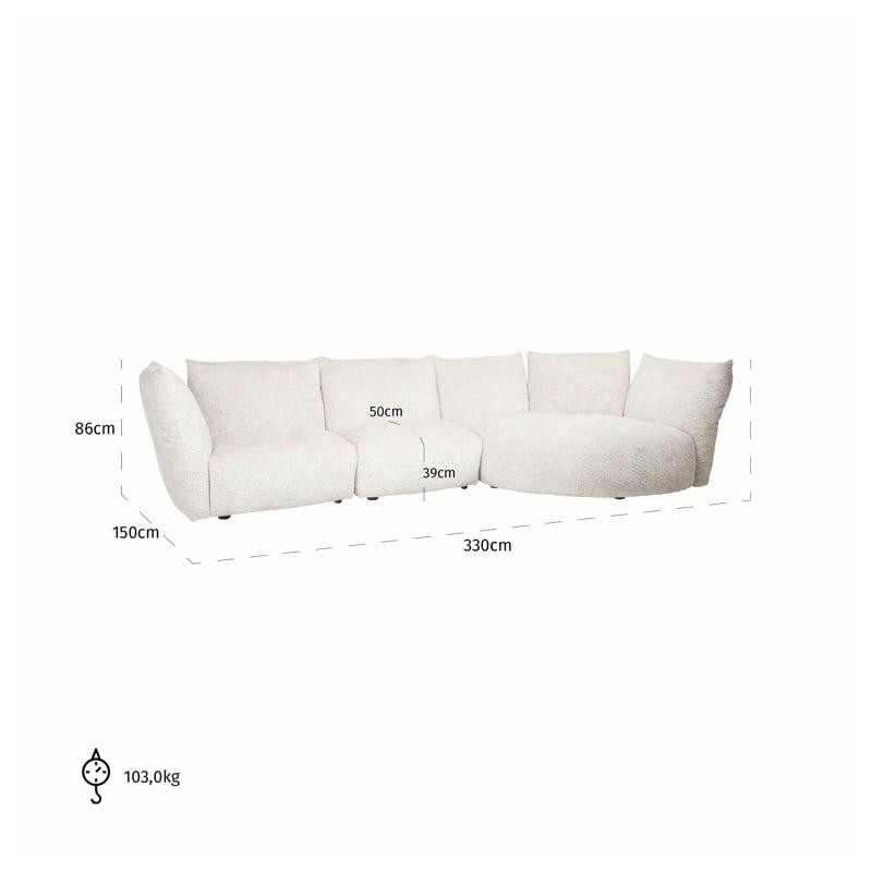 RICHMOND sofa narożna LOYD jasny beż
