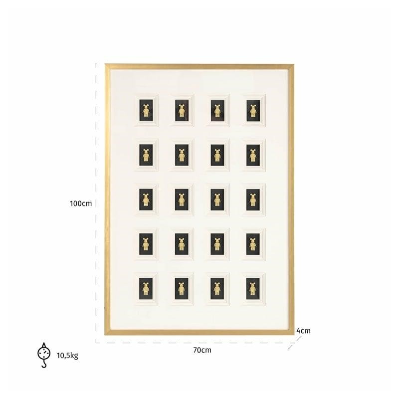 RICHMOND obraz BEAR BLOCK 3D 100x70 cm