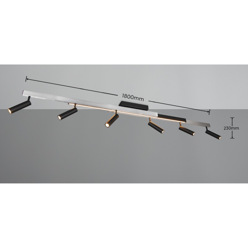 Trio Lampa natynkowa ZENO 648310705 srebrny i odcienie srebra, czarny