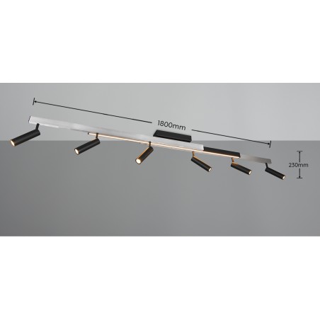 Trio Lampa natynkowa ZENO 648310705 srebrny i odcienie srebra, czarny