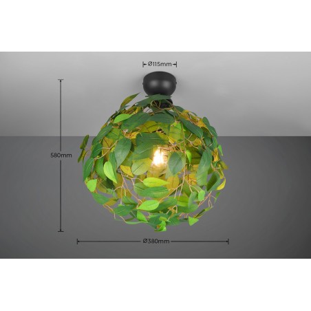 Rl Lampa Natynkowa Leavy R60461015 Czarny, Zielony