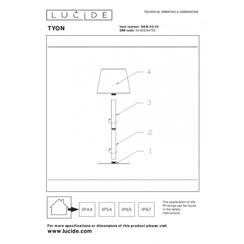 Lucide Lampa Zewnętrzna Przenośna Tyon 13816/02/33 Zielony