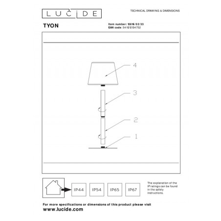 Lucide Lampa Zewnętrzna Przenośna Tyon 13816/02/33 Zielony