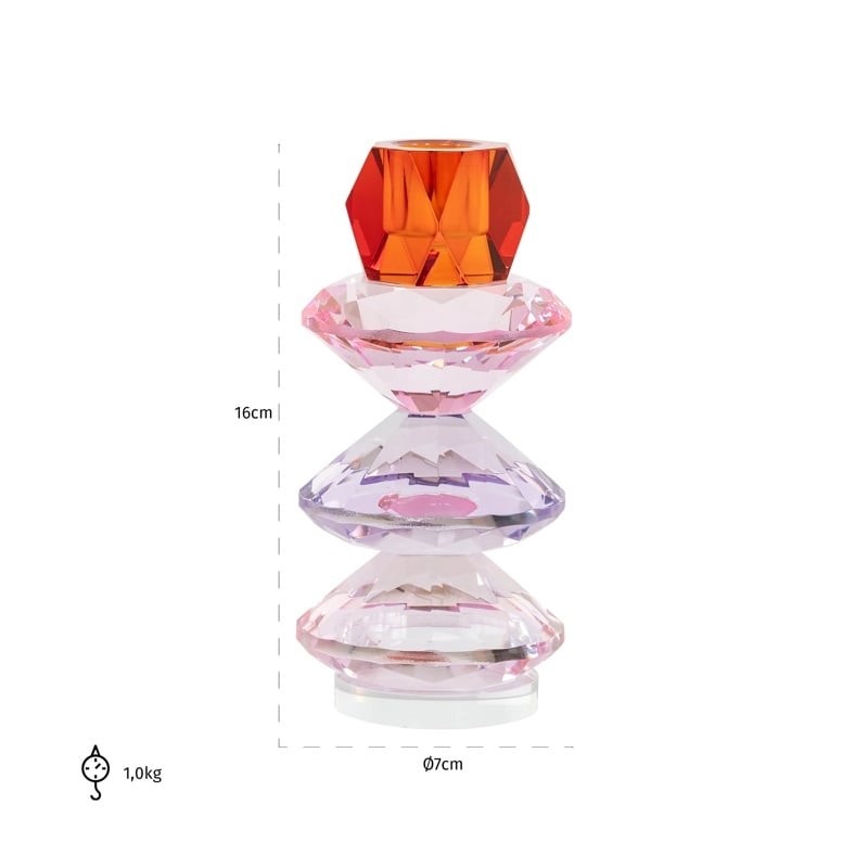 Richmond Świecznik Yalena L Różowy