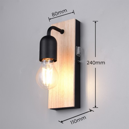 Trio Lampa Łazienkowa Ścienna Arturo 284470132 Drewno Jasne I Ciemne