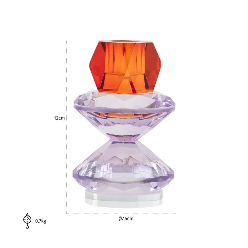 Richmond Świecznik Yalena S Fioletowy