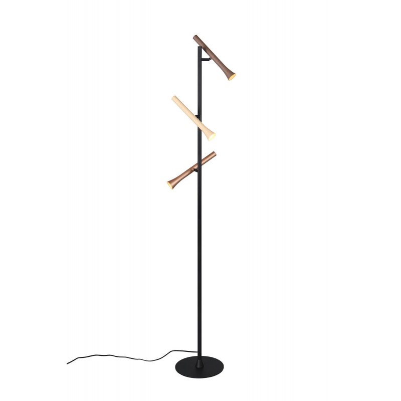 Trio Lampa podłogowa FIATO 452010317 czarny, brązowy i odcienie brązu
