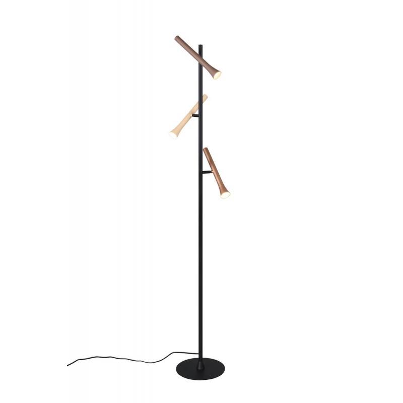 Trio Lampa podłogowa FIATO 452010317 czarny, brązowy i odcienie brązu