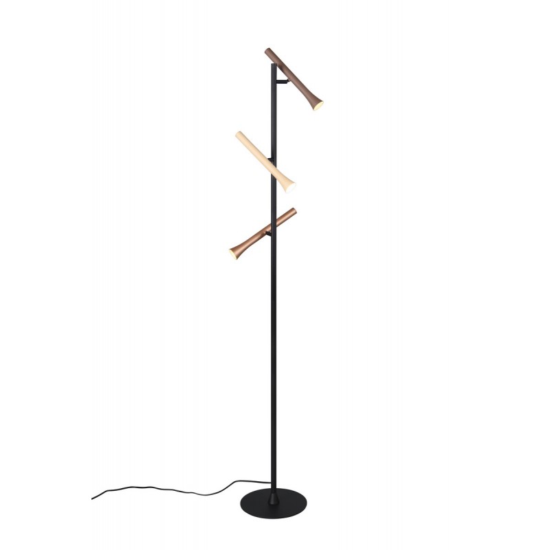 Trio Lampa podłogowa FIATO 452010317 czarny, brązowy i odcienie brązu