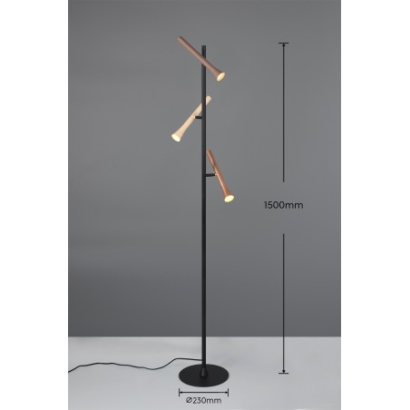 Trio Lampa podłogowa FIATO 452010317 czarny, brązowy i odcienie brązu