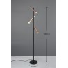 Trio Lampa podłogowa FIATO 452010317 czarny, brązowy i odcienie brązu