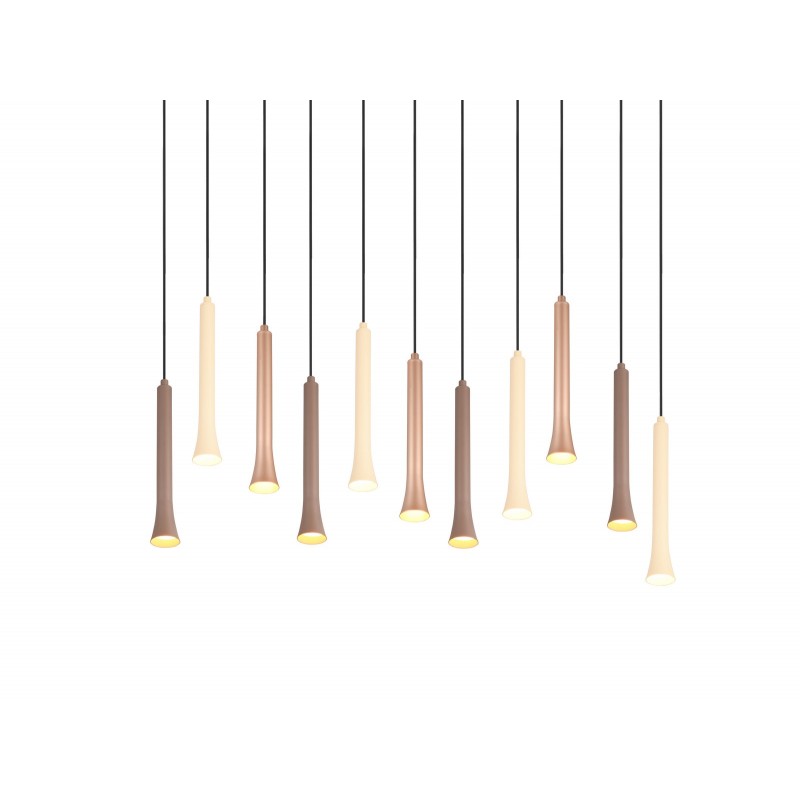 Trio Lampa wisząca LED nowoczesna FIATO 352011117 czarny, brązowy i odcienie brązu