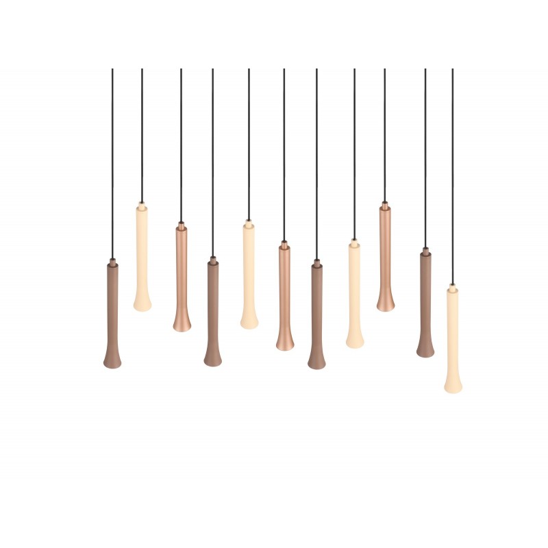 Trio Lampa wisząca LED nowoczesna FIATO 352011117 czarny, brązowy i odcienie brązu