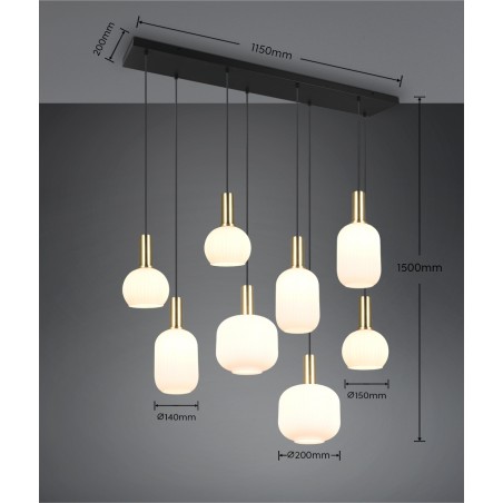 Trio Lampa wisząca nowoczesna DIVA 319800808 złoty i odcienie złota, czarny