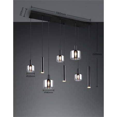 Trio Lampa wisząca nowoczesna MATARO 364100832 czarny