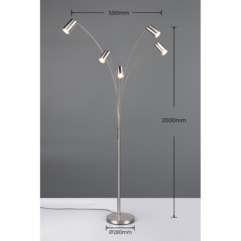 Trio Lampa podłogowa MARLEY 412400507 srebrny i odcienie srebra