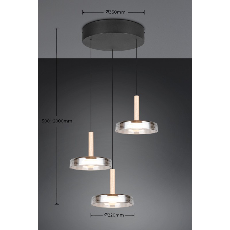 Trio Lampa wisząca LED nowoczesna CELESTE 354930332 czarny